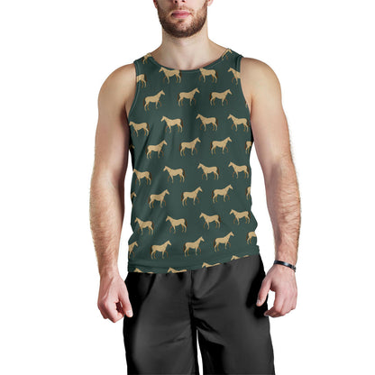 Horse Classic Themed Pattern Print Men Tank Top