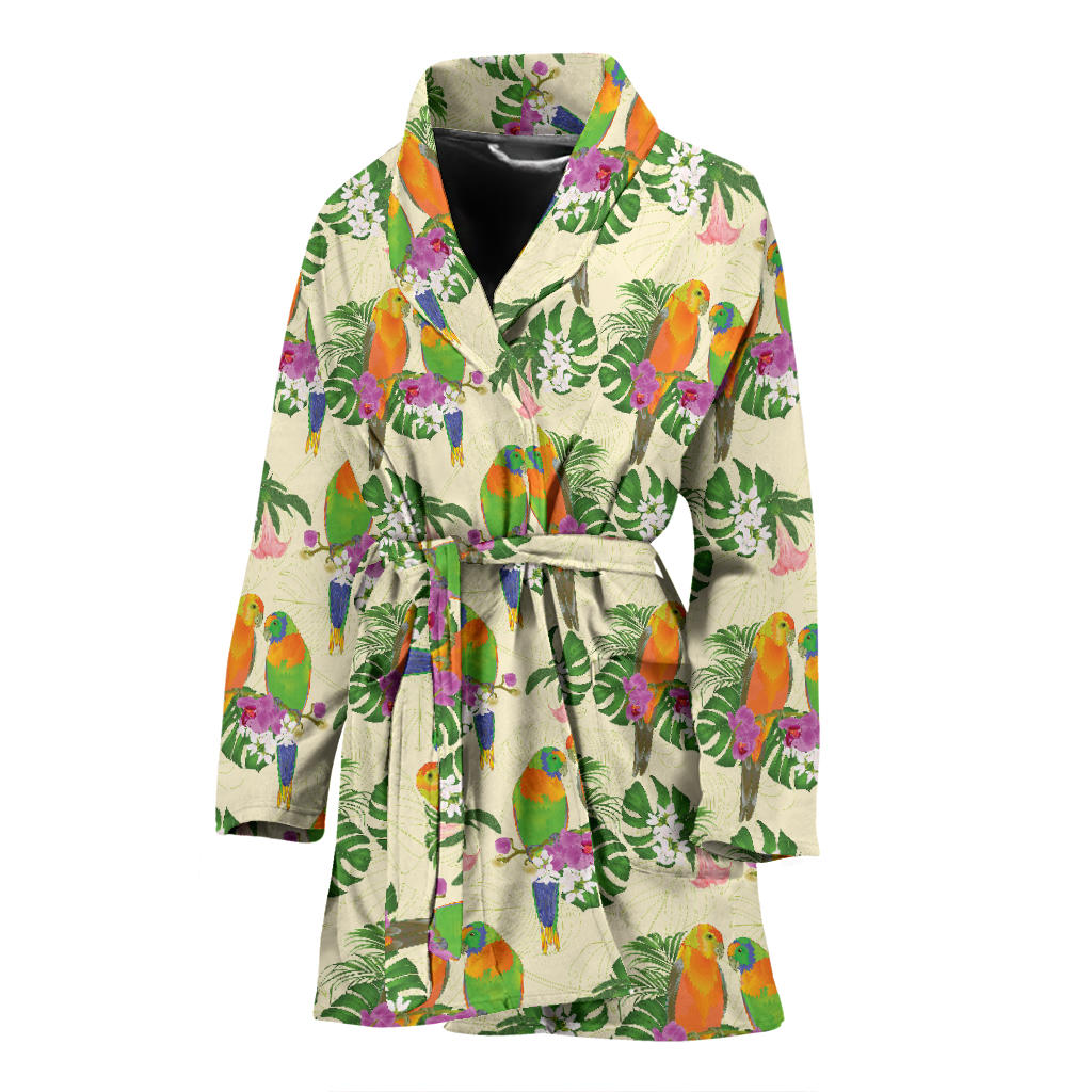 Conures Pattern Print Design 02 Women Bathrobe