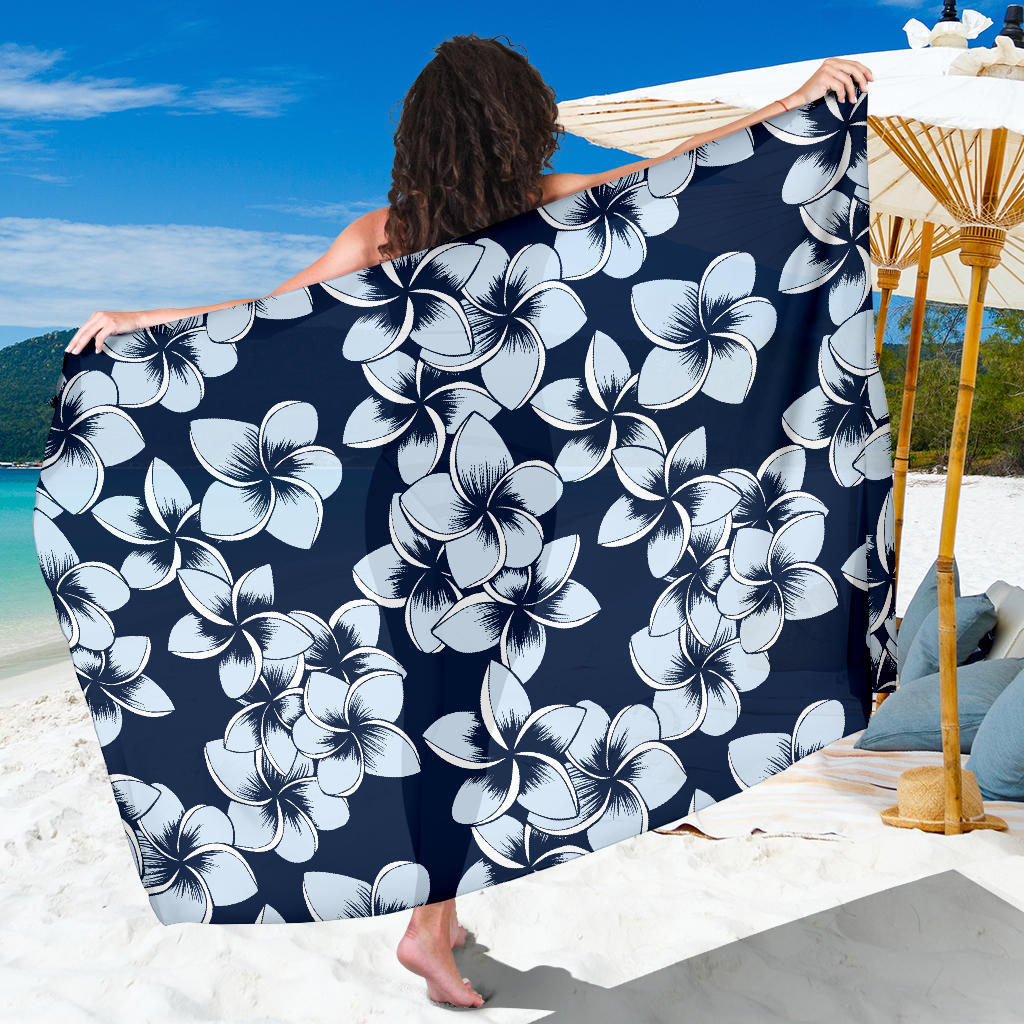 Plumeria Pattern Print Design A02 Sarong Pareo Wrap