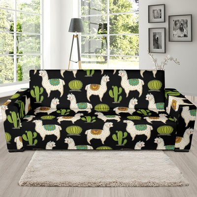 Alpaca Cactus Pattern Print Design 07 Sofa Slipcover