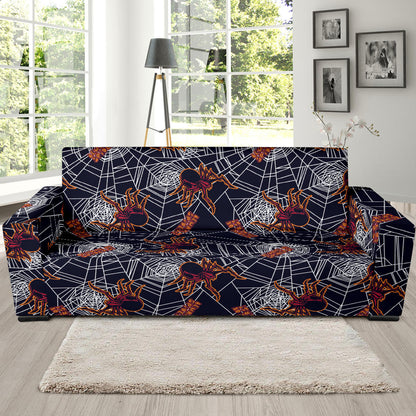 Tarantula Spiderwebs Pattern Print Design 01 Sofa Slipcover