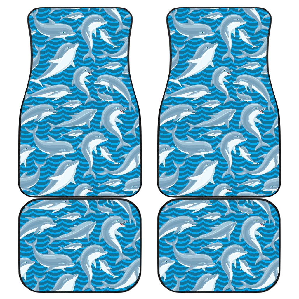 Dolphin Cute Print Pattern Car Floor Mats Front Back