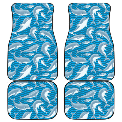 Dolphin Cute Print Pattern Car Floor Mats Front Back