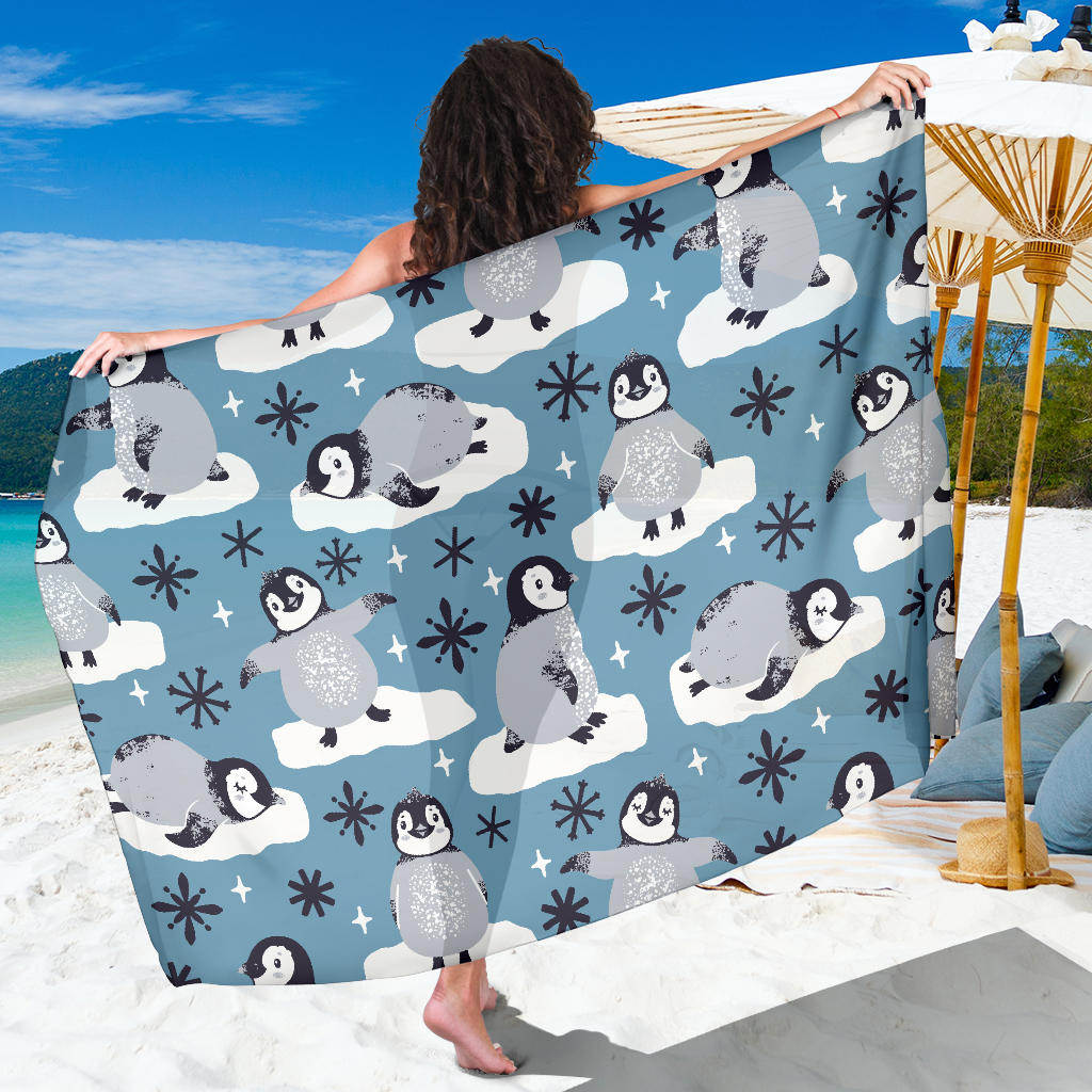 Penguin Pattern Print Design A05 Sarong Pareo Wrap