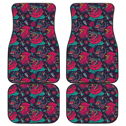 Old School Tattoo Print Car Floor Mats Front Back