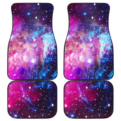 Galaxy Night Purple Space Print  Car Floor Mats Front Back