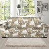 Alpaca Pattern Print Design 01 Sofa Slipcover