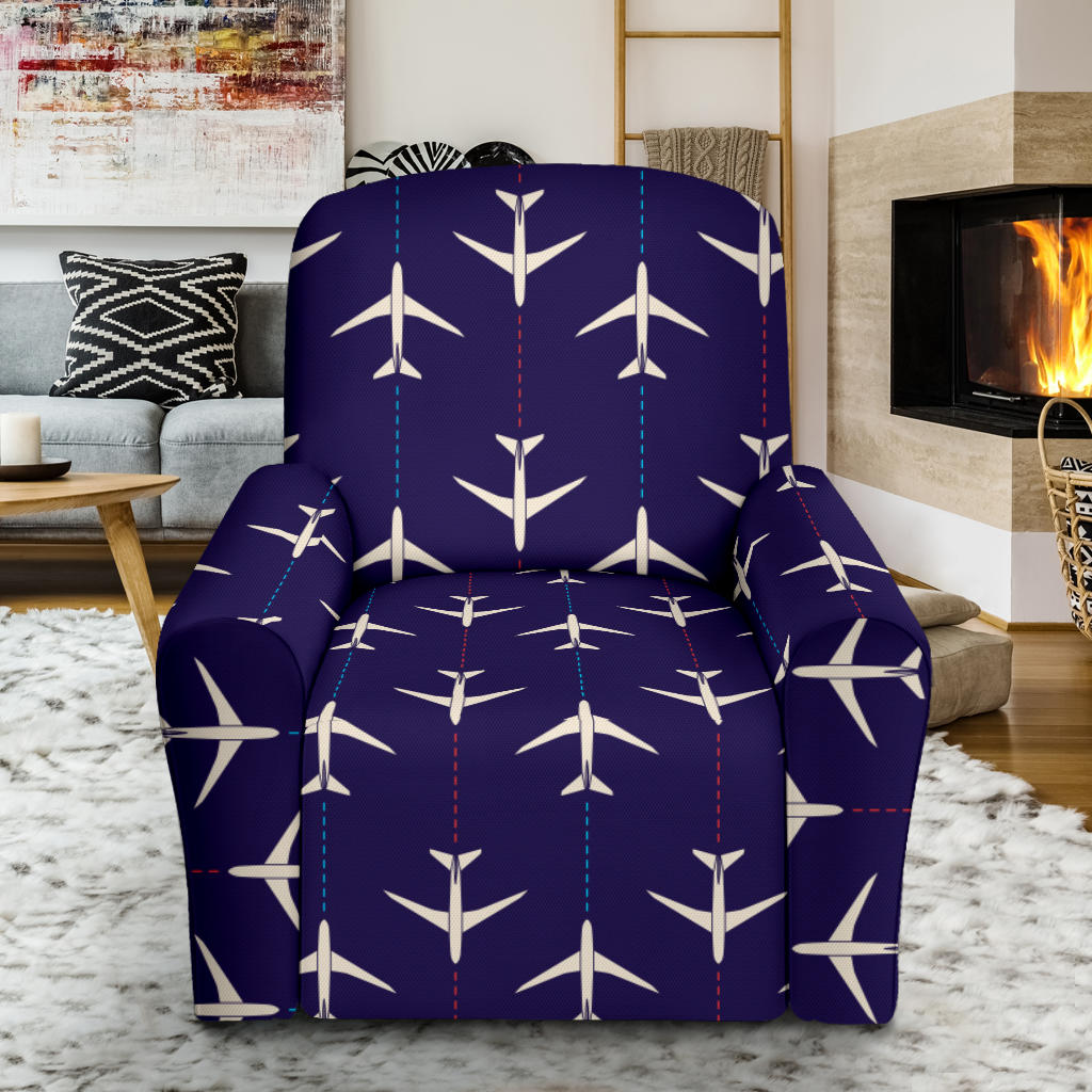 Airplane Pattern Print Design 03 Recliner Slipcover with Pocket