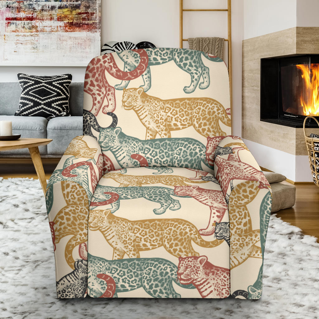 Jaguar Pattern Print Design 01 Recliner Slipcover with Pocket