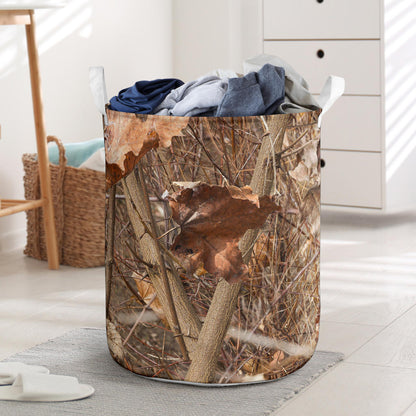 Camo Realistic Tree Forest Autumn Print Laundry Basket
