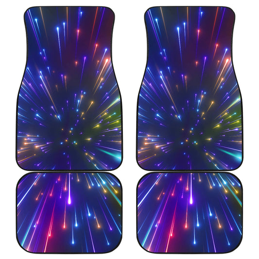 Celestial Rainbow Speed Light Car Floor Mats Front Back