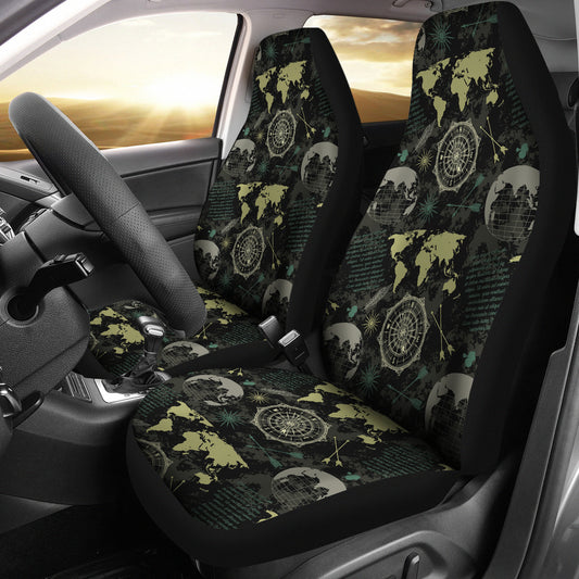 World Map Print Design LKS303 Car Seat Covers