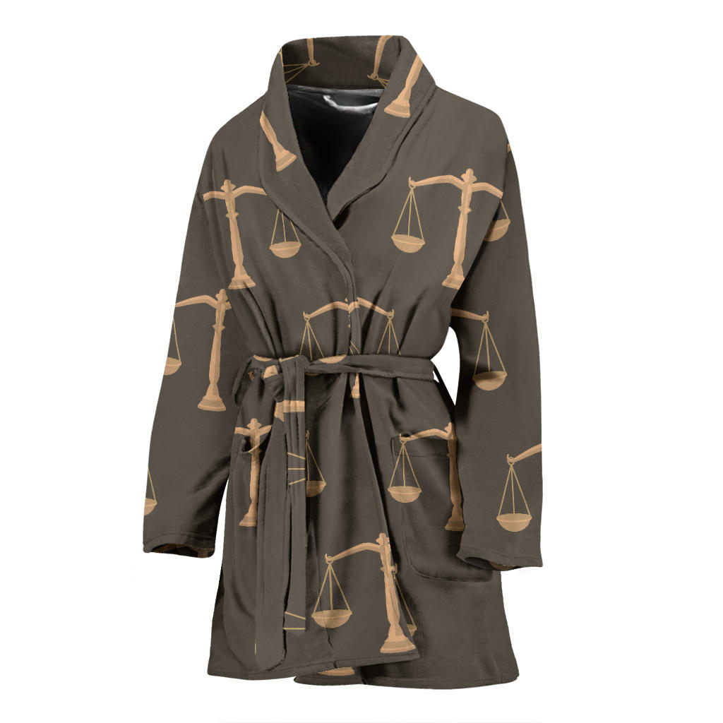 Libra Pattern Print Design 01 Women Bathrobe