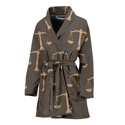 Libra Pattern Print Design 01 Women Bathrobe