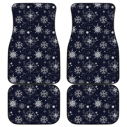 Nautical Sky Design Themed Print Car Floor Mats Front Back