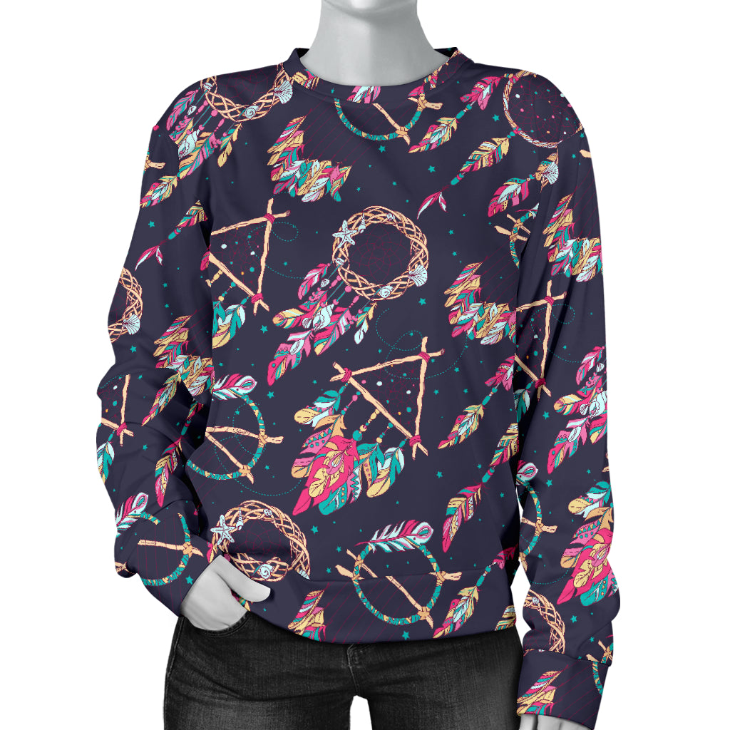 Boho Dream Catcher Colorful Women Long Sleeve Sweatshirt