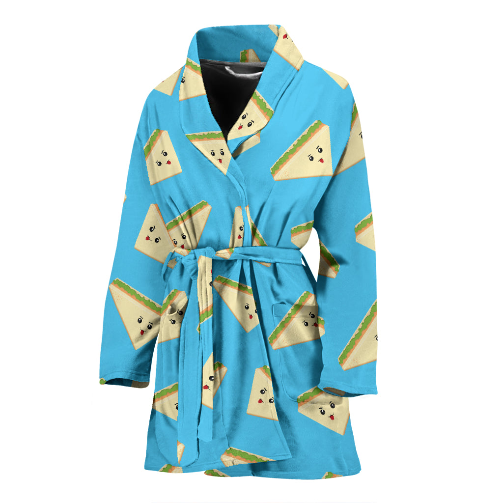 Sandwich Emoji Print Design LKS305 Women Bathrobe