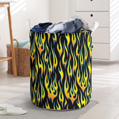 Flame Fire Yellow Pattern Laundry Basket
