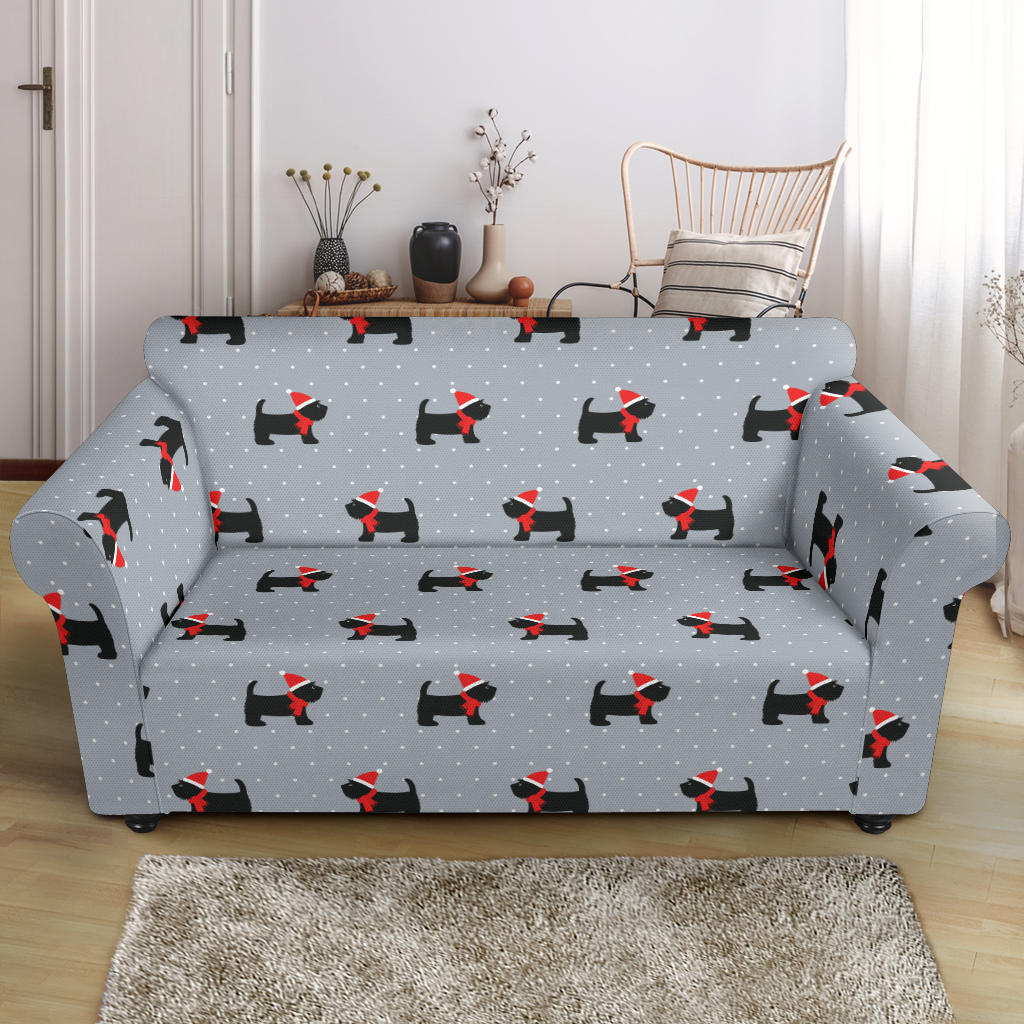 Scottish Terriers Print Design LKS301 Loveseat Couch Slipcover