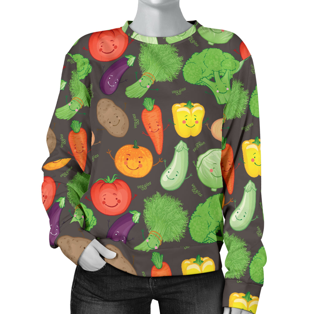 Vegan Funny Themed Design Print Women Long Sleeve Sweatshirt
