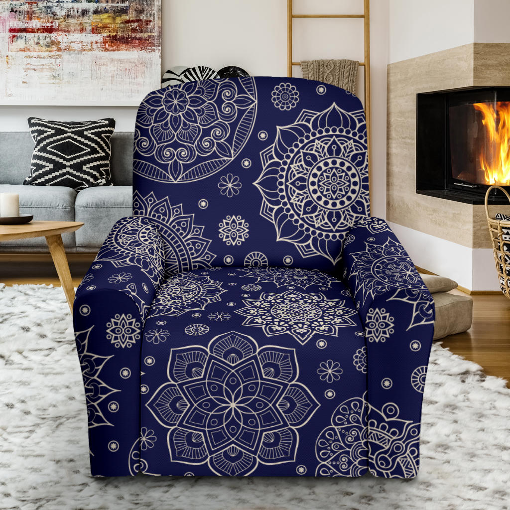 Mandala Pattern Print Design 02 Recliner Slipcover with Pocket