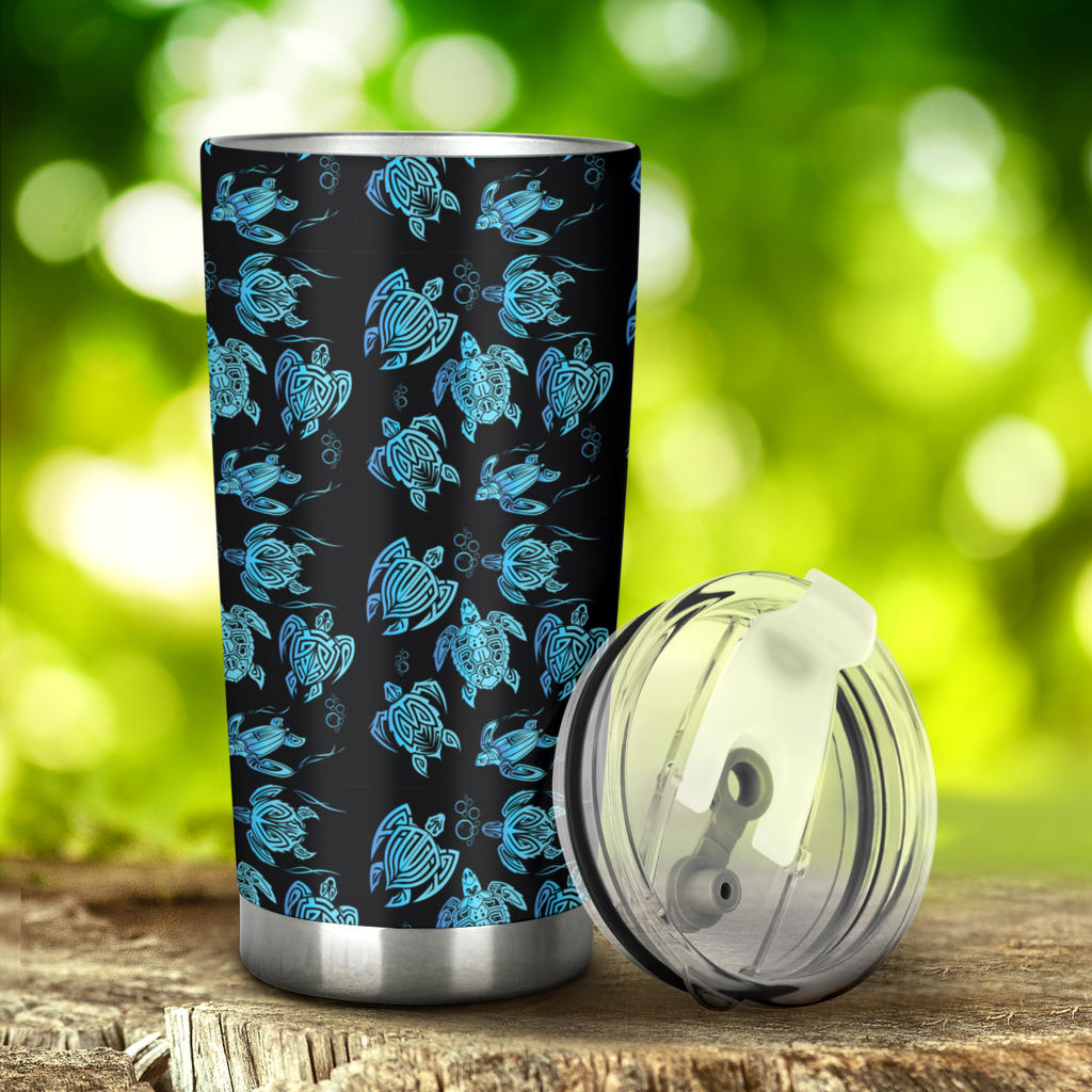 Tribal Turtle Polynesian Themed Design Tumbler