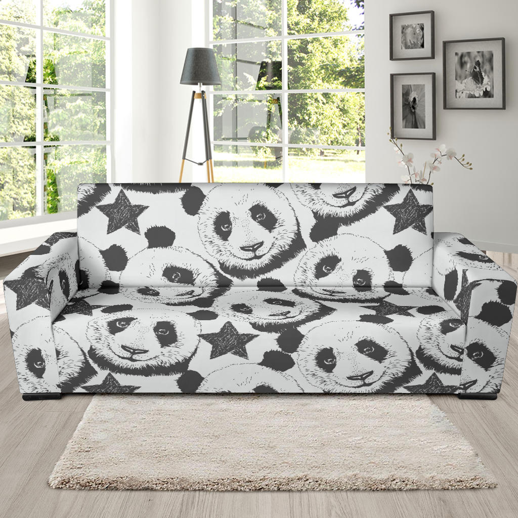 Panda Pattern Print Design A02 Sofa Slipcover