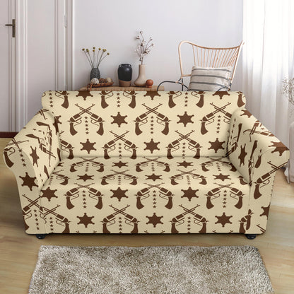 Western Cowboy Print Design LKS302 Loveseat Couch Slipcover