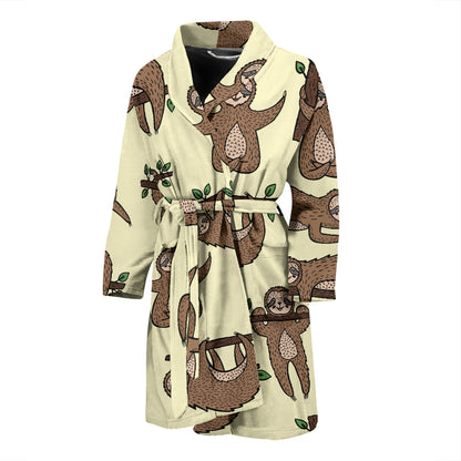 Sloth Print Design LKS3010 Men Bathrobe