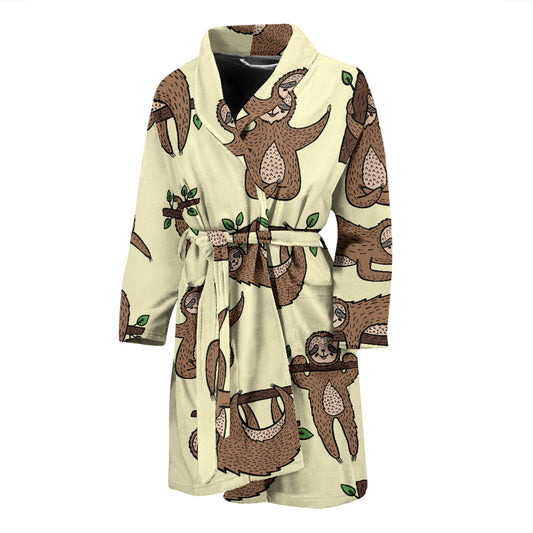 Sloth Print Design LKS3010 Men Bathrobe
