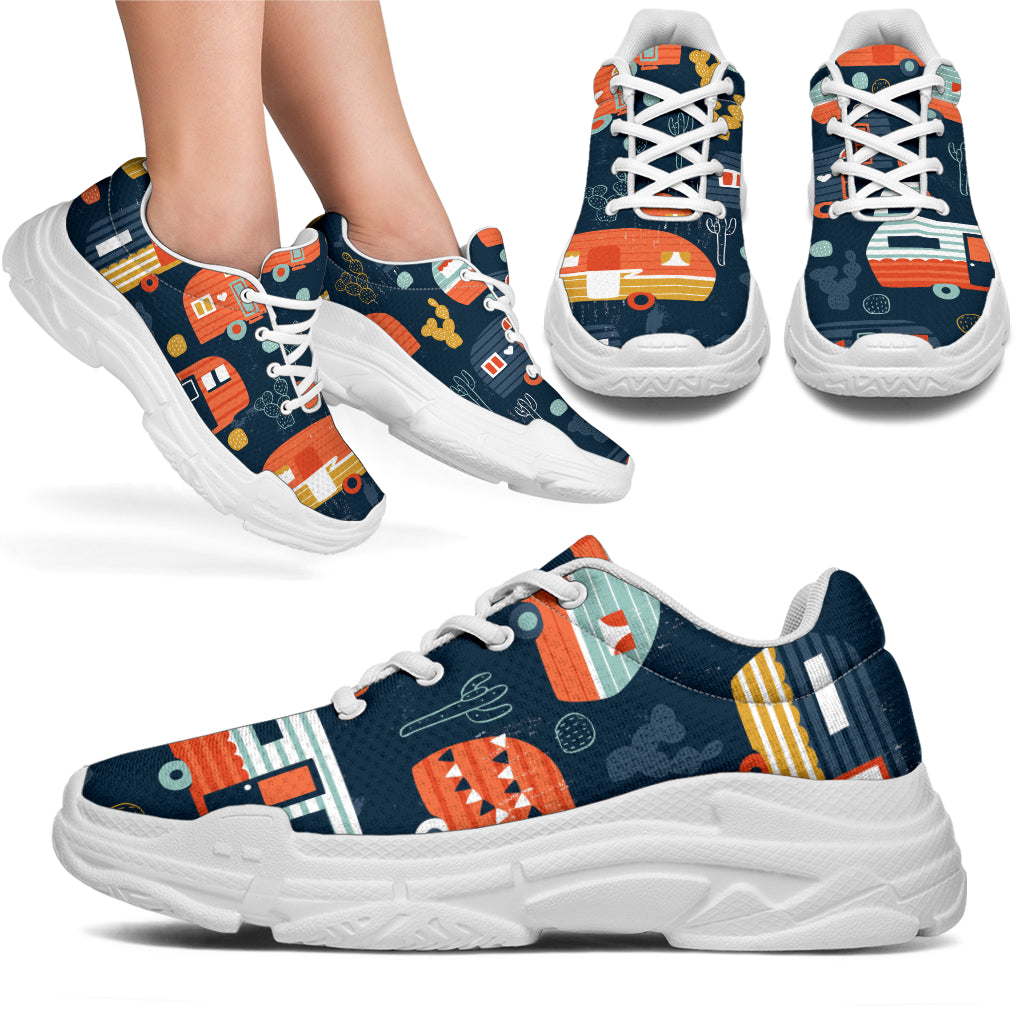 Camper Caravan Print Pattern Chunky Sneakers