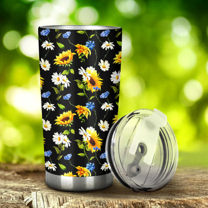 Sunflower Chamomile Bright Color Print  Tumbler