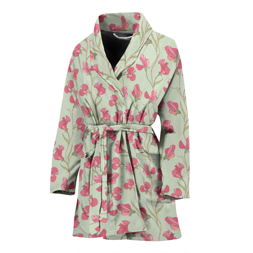 Sweet Pea Print Design LKS301 Women Bathrobe