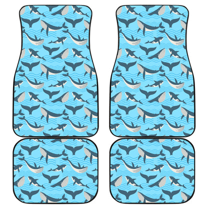 Whale Pattern Design Themed Print Car Floor Mats Front Back