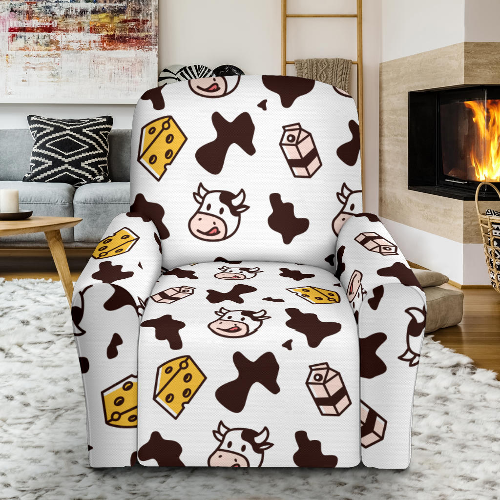 Cow Pattern Print Design 06 Recliner Slipcover with Pocket