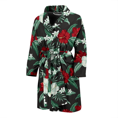 Tropical Flower Print Design LKS303 Men Bathrobe