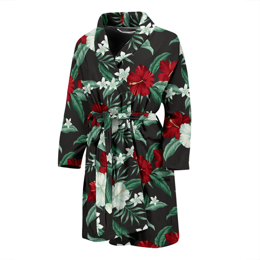 Tropical Flower Print Design LKS303 Men Bathrobe