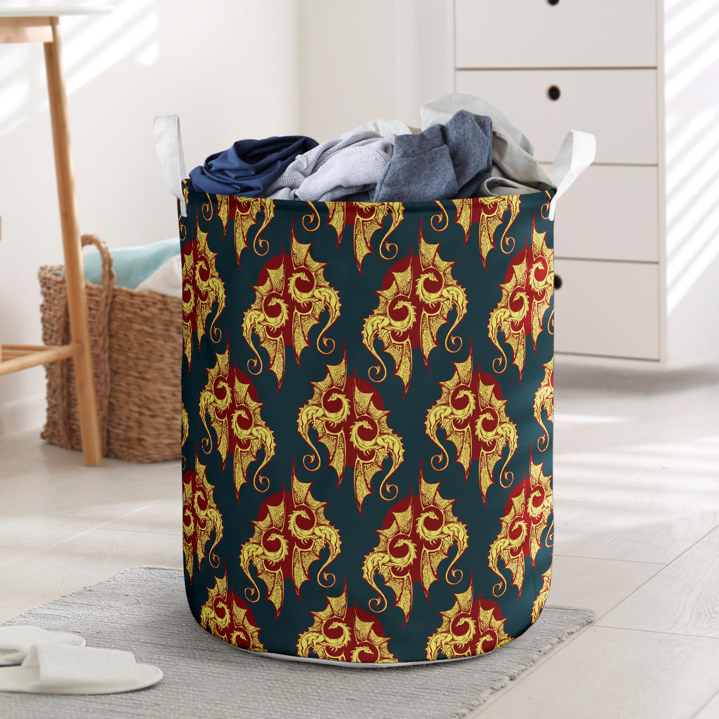 Dragons Gold Design Pattern Laundry Basket