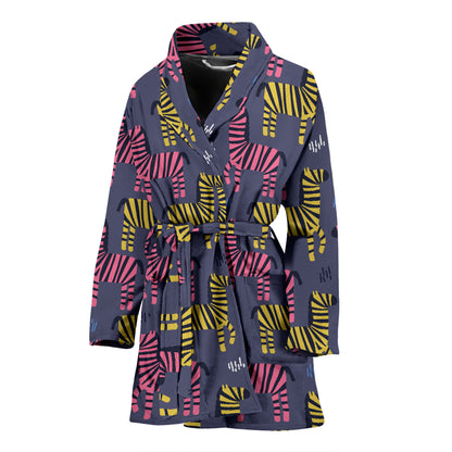 Zebra Print Design LKS303 Women Bathrobe