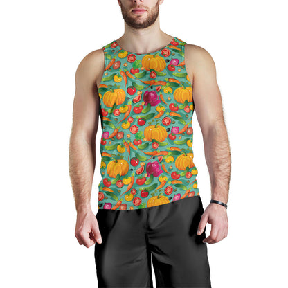 Vegan Colorful Themed Design Print Men Tank Top