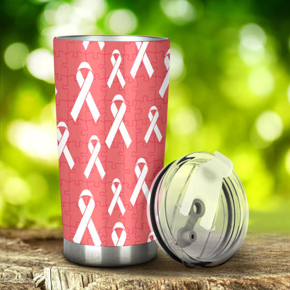 Autism Awareness Ribbon Design Print Tumbler