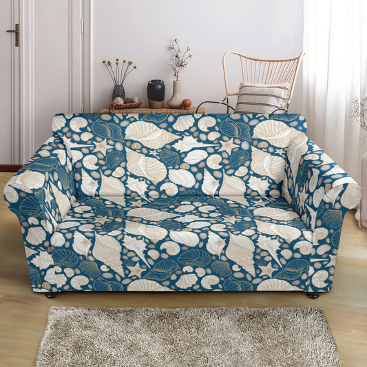 Seashell Print Design LKS308 Loveseat Couch Slipcover