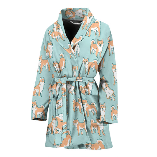 Shiba Inu Print Design LKS304 Women Bathrobe
