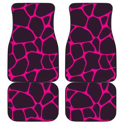 Giraffe Pink Background Texture Print Car Floor Mats Front Back