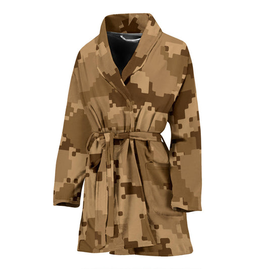 ACU Desert Digital Pattern Print Design 01 Women Bathrobe