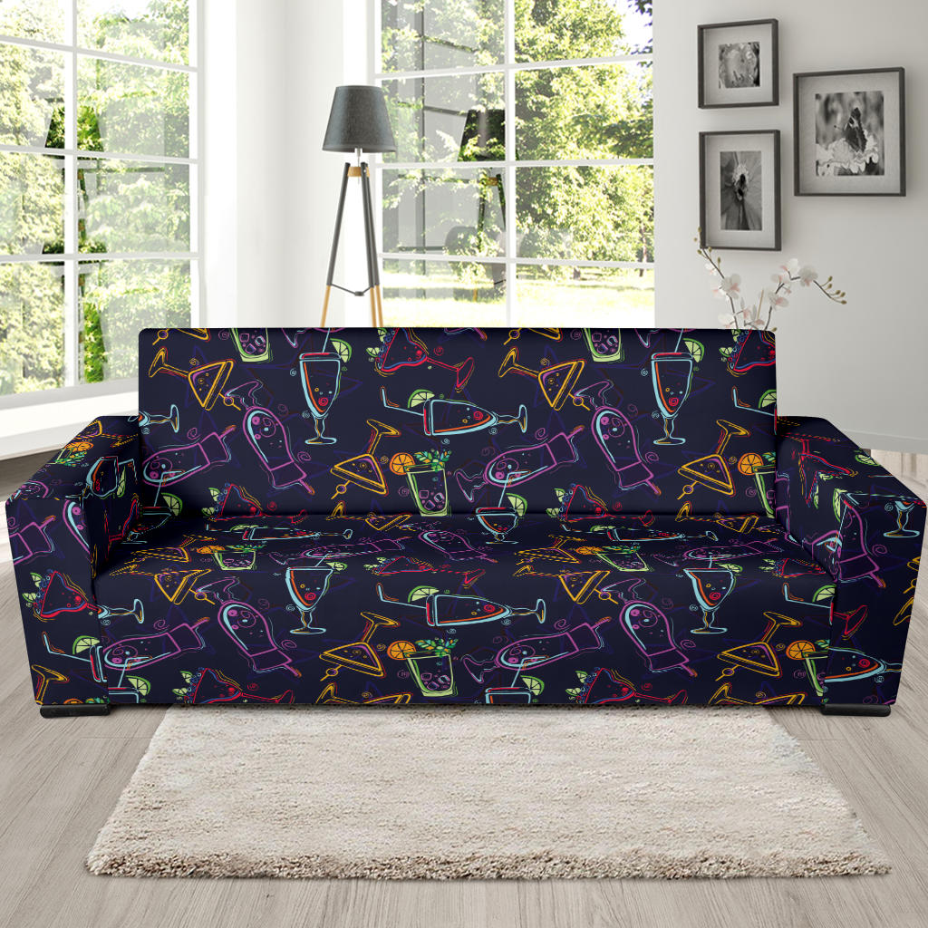 Cocktail Pattern Print Design 04 Sofa Slipcover