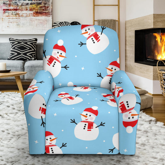 Snowman Print Design LKS305 Recliner Slipcover with Pocket