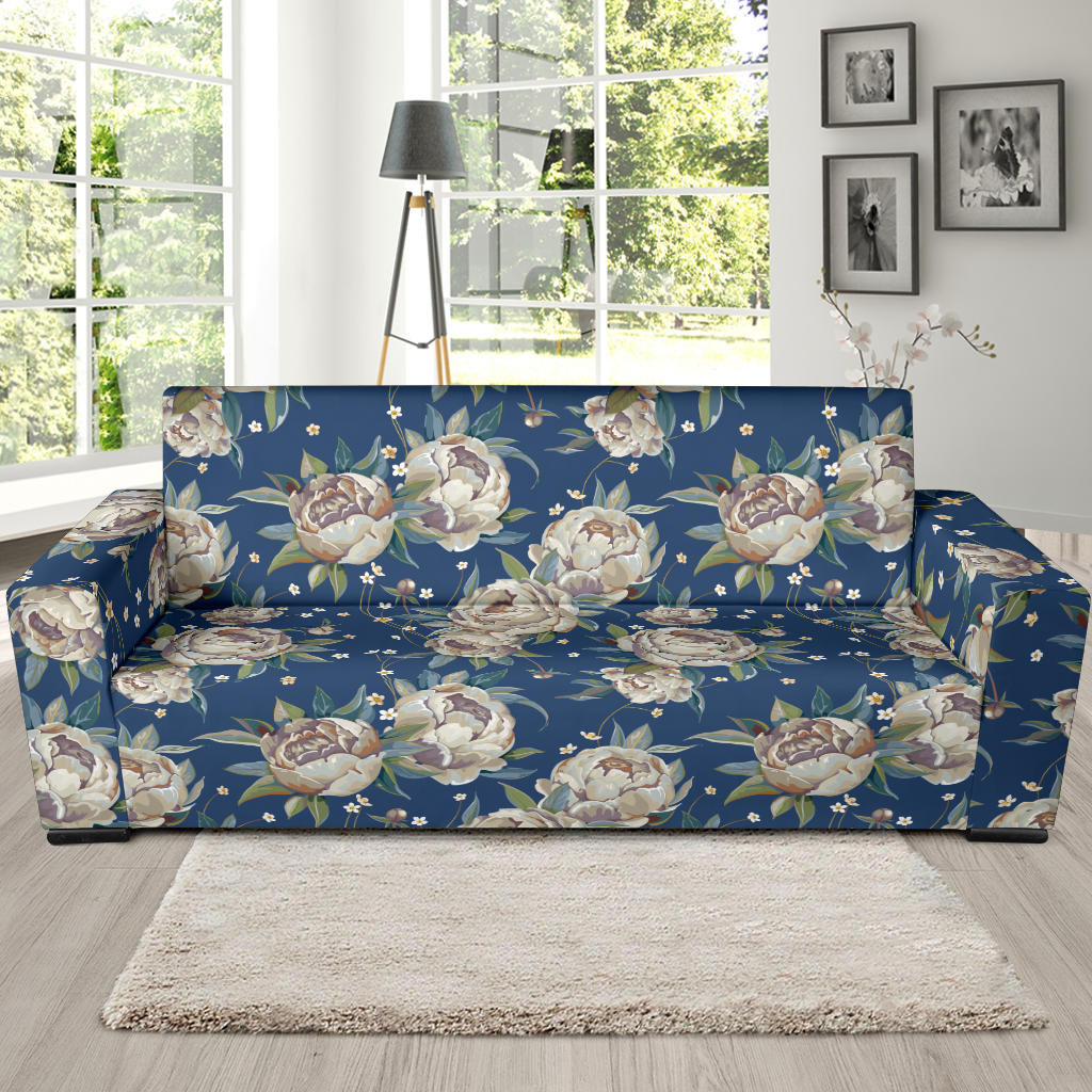 Peony Pattern Print Design A03 Sofa Slipcover