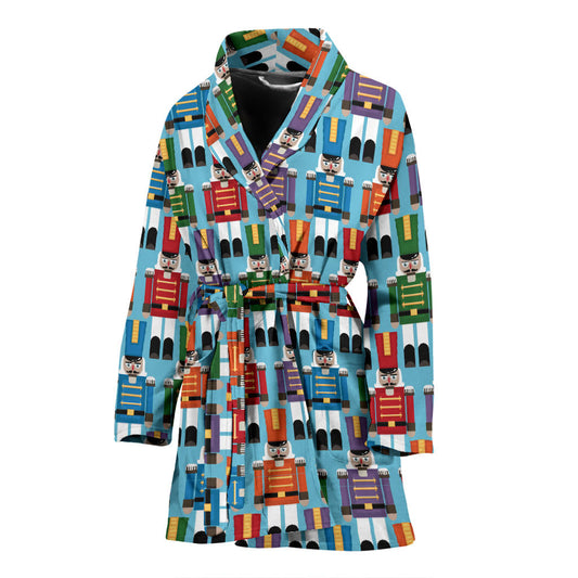 Nutcracker Pattern Print Design A02 Women Bathrobe
