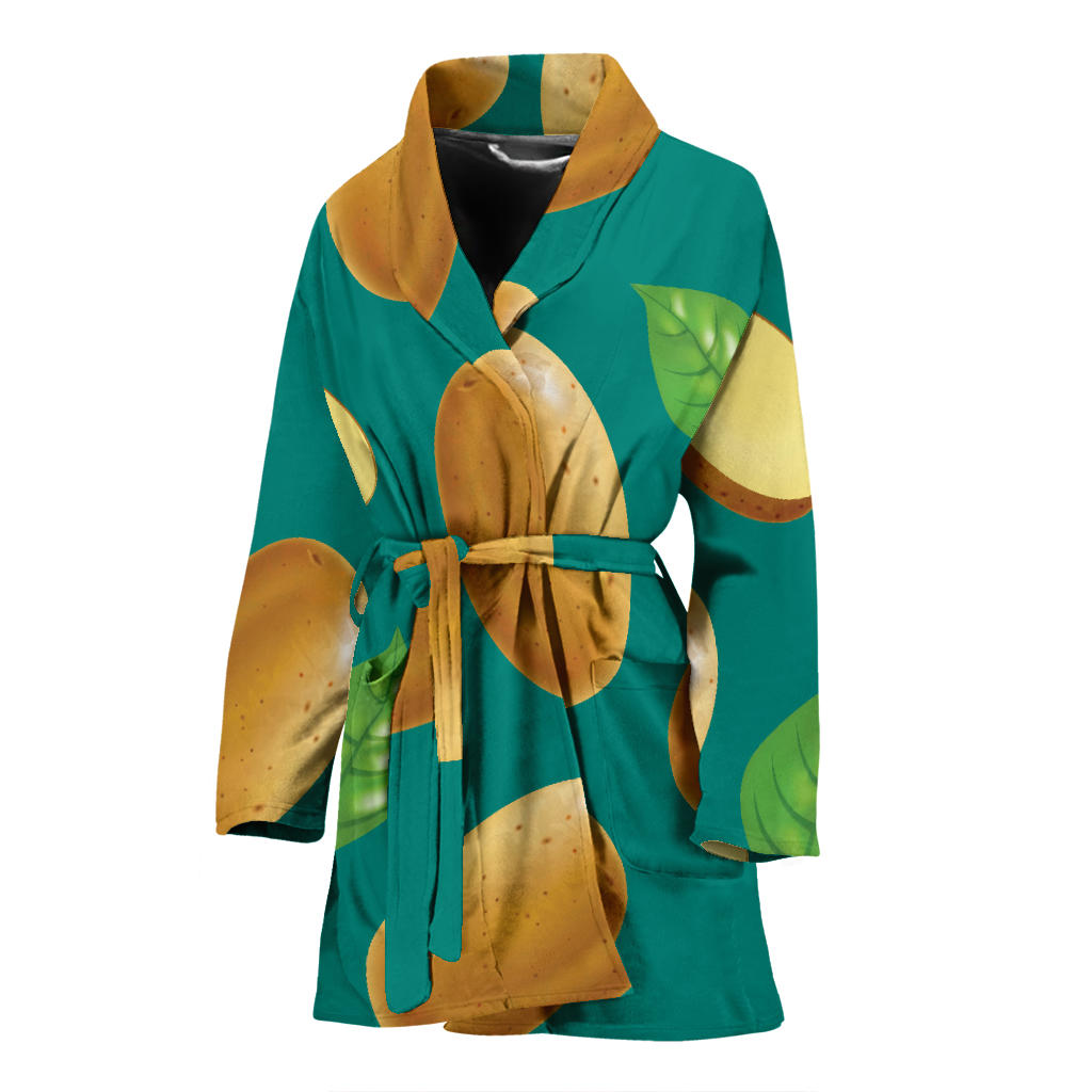 Potato Pattern Print Design A04 Women Bathrobe